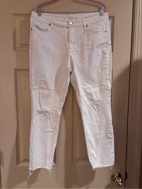LOFT White Curvy Skinny Crop Jeans